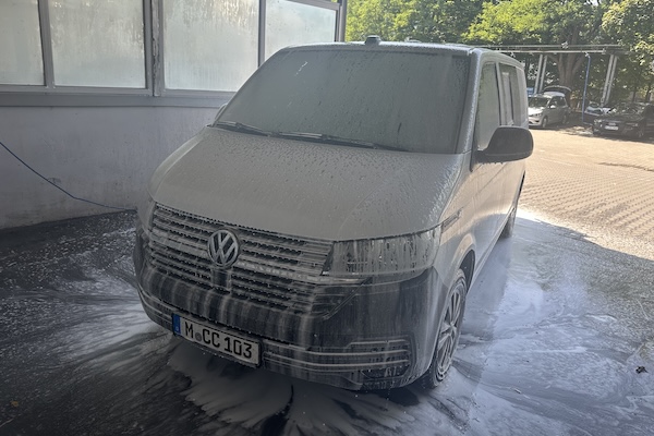 Camper in der Waschbox